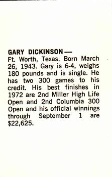 1973 PBA Bowling #NNO Gary Dickinson Back